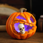 Zucca jack o'lantern con teschio decorazione Halloween realistica