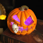 Zucca jack o'lantern con teschio decorazione Halloween realistica