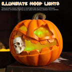 Zucca jack o'lantern con teschio decorazione Halloween realistica