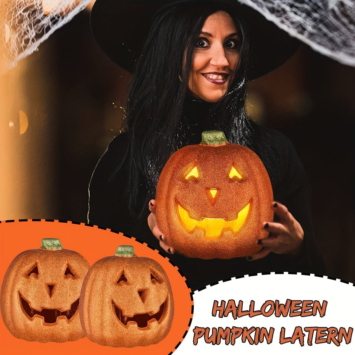 Zucca luminosa di Halloween a batteria