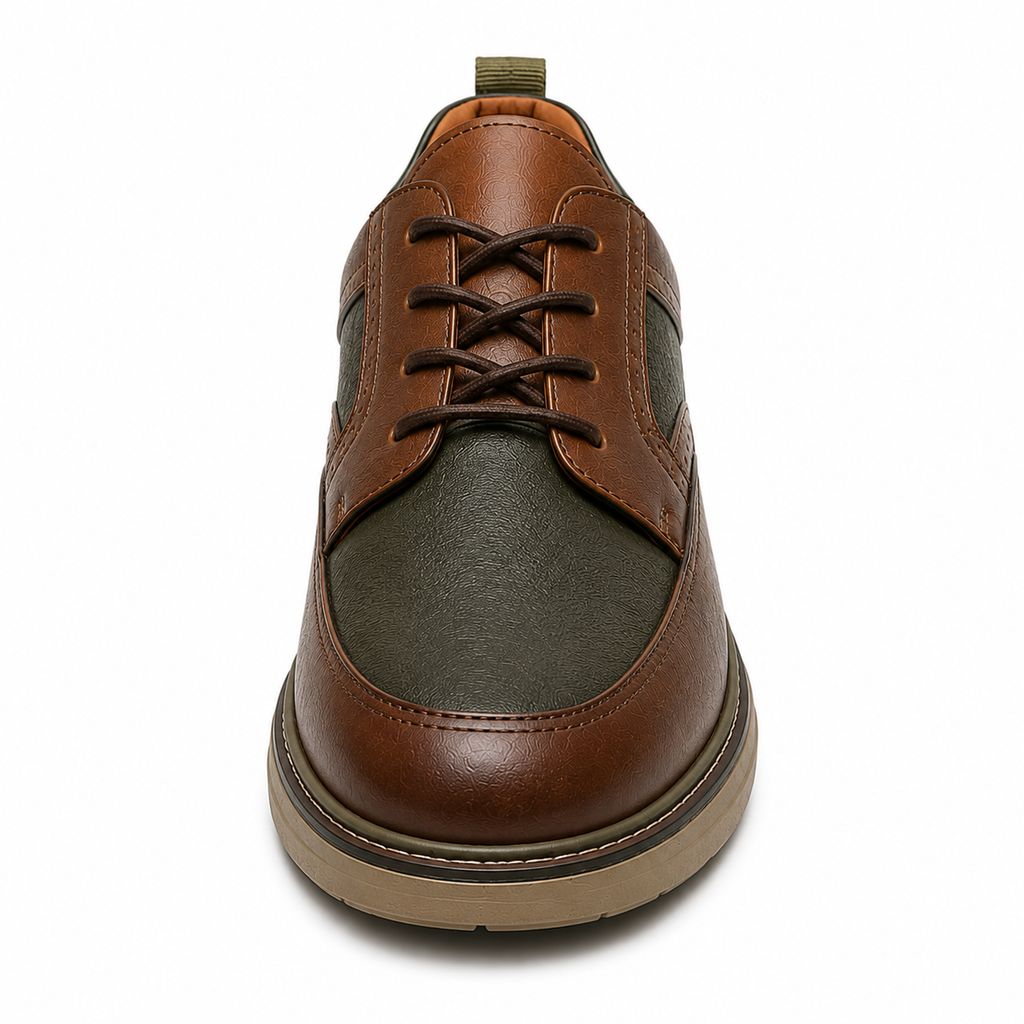 Scarpe Casual Eleganti Uomo Marrone Cognac e Verde Oliva con Suola Comfort Premium