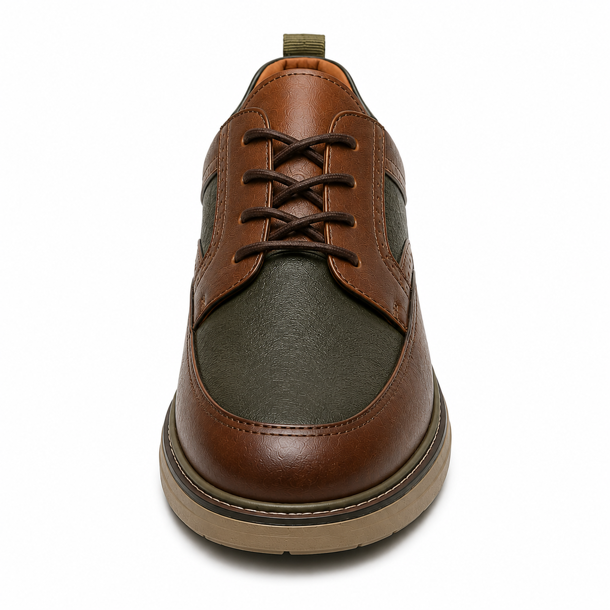 Scarpe Casual Eleganti Uomo Marrone Cognac e Verde Oliva con Suola Comfort Premium