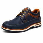Scarpe Casual Eleganti Uomo Blu Navy con Dettagli Cognac e Suola Comfort Premium
