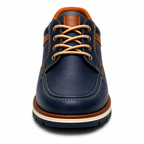 Scarpe Casual Eleganti Uomo Blu Navy con Dettagli Cognac e Suola Comfort Premium