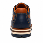Scarpe Casual Eleganti Uomo Blu Navy con Dettagli Cognac e Suola Comfort Premium