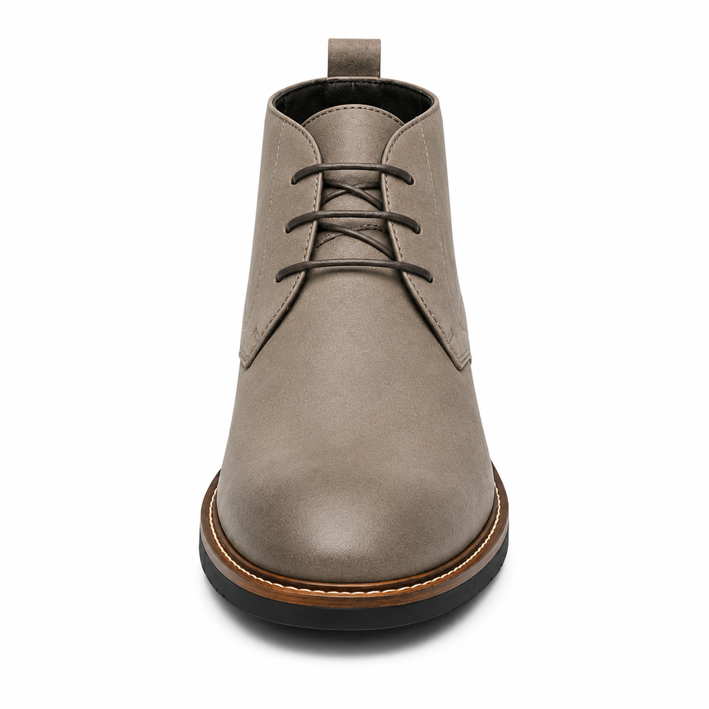 Stivaletti Chukka Uomo Beige Tortora Eleganti con Suola Classica