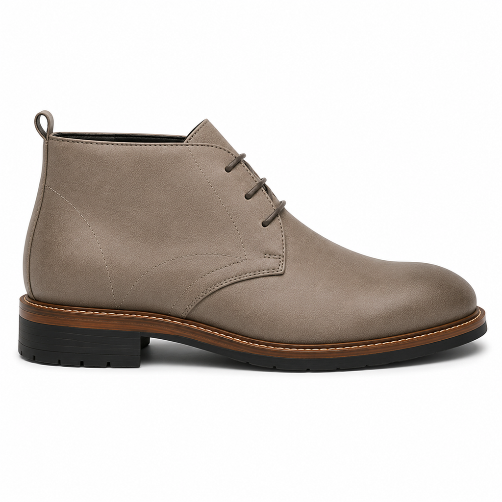 Stivaletti Chukka Uomo Beige Tortora Eleganti con Suola Classica