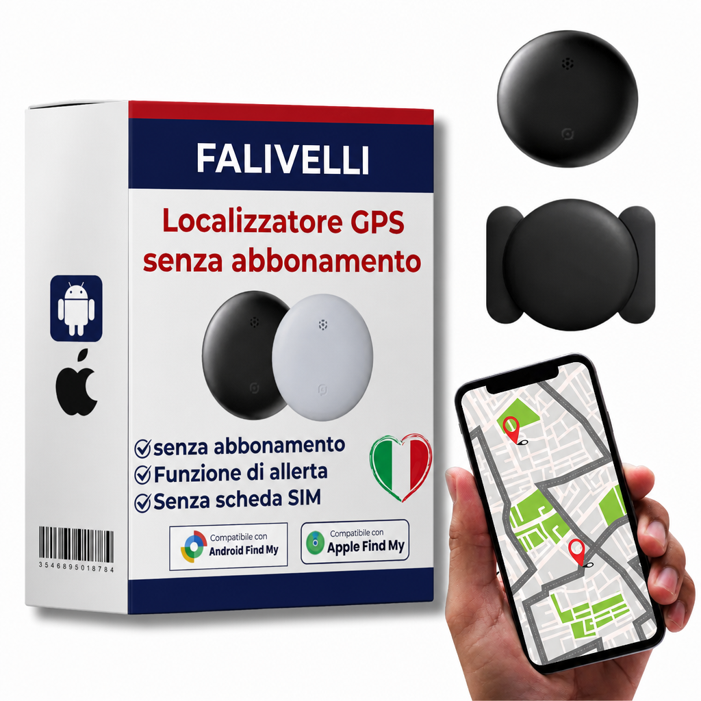 Tracker GPS antifurto per veicoli senza abbonamento, compatibile con app Apple e Google