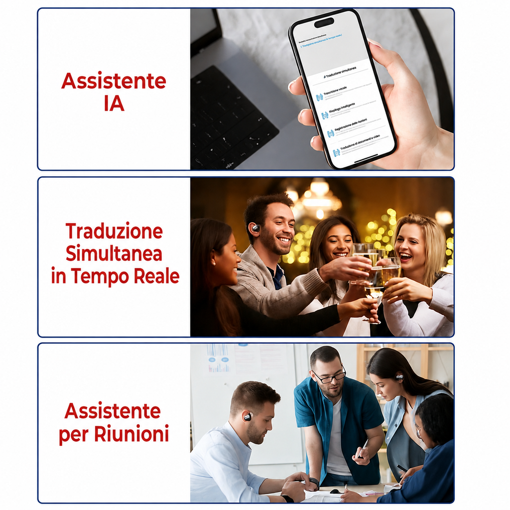 Modalità riunione degli auricolari di traduzione per conferenze internazionali