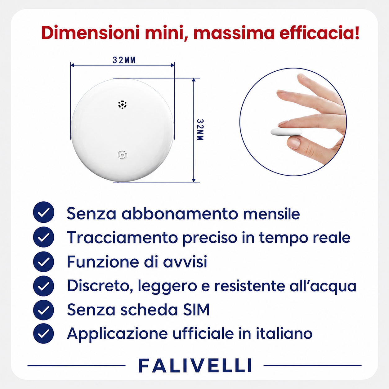 Sistema di localizzazione GPS FALIVELLI senza SIM né canone mensile per auto e moto