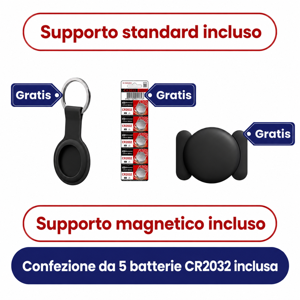 Tracker GPS Gatto Compatto – Localizzazione Mondiale Apple & Android Find My – Zero Abbonamenti