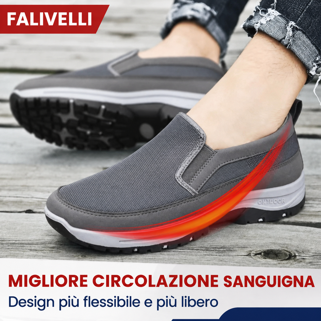 Sistema slip-on pratico delle OrthoPro, facili da indossare senza allacciature
