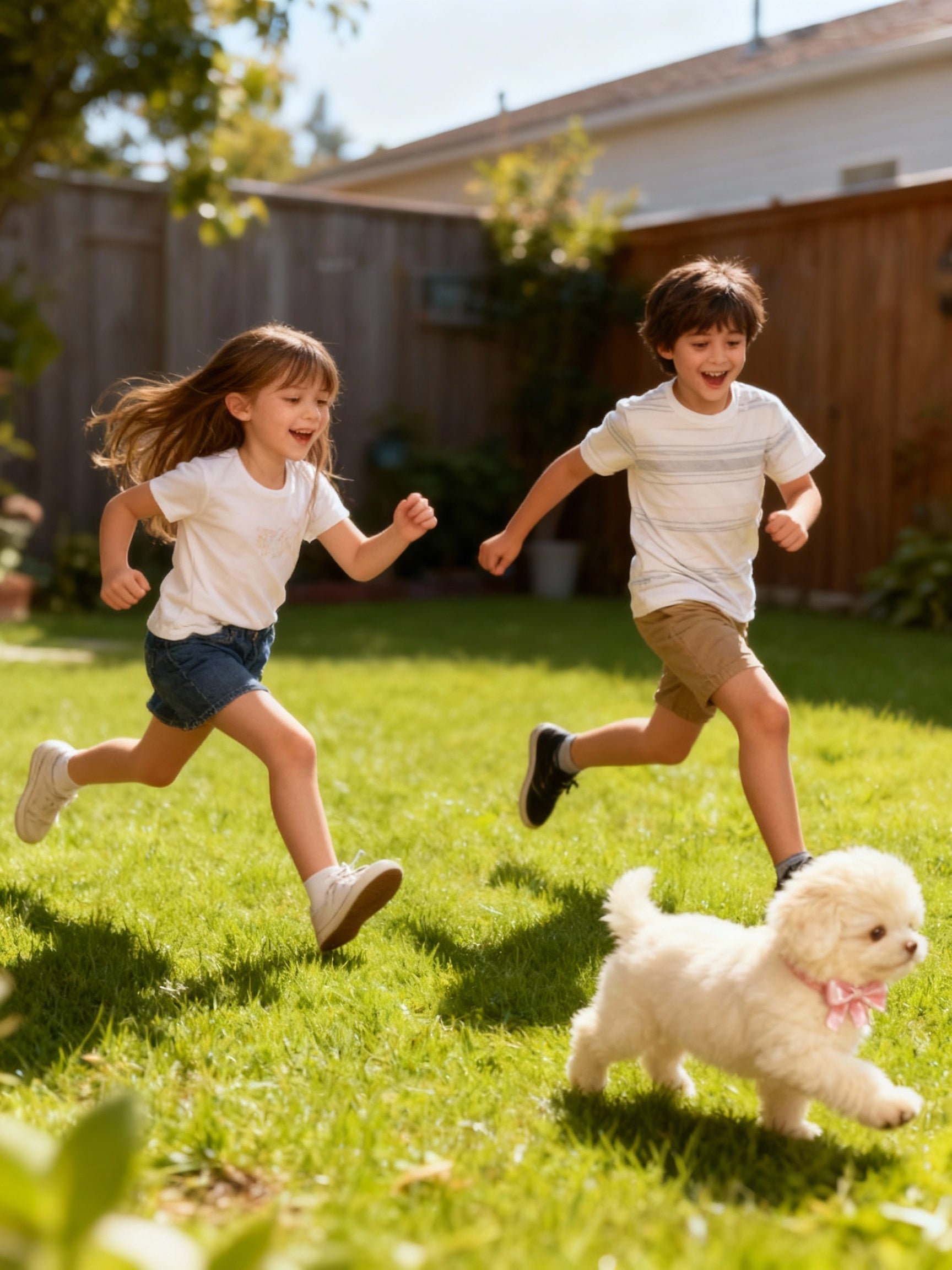 Nicoo robot puppy nelle due varianti di colore marrone e bianco affiancate