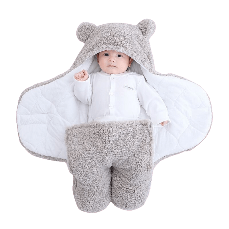 Sacco termico neonato rosa con cappuccio orsetto, design tenero e funzionale