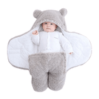 Sacco termico neonato rosa con cappuccio orsetto, design tenero e funzionale