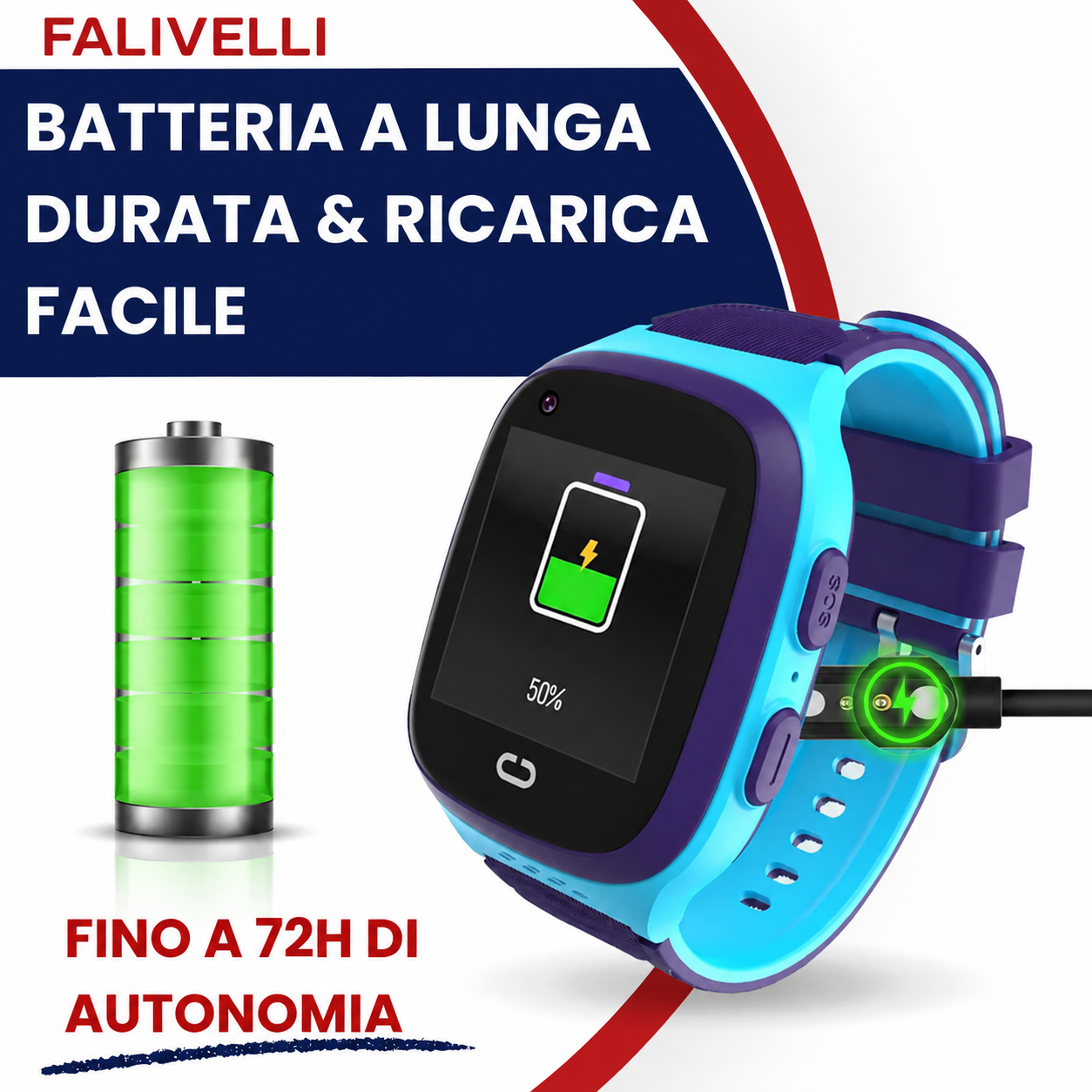 Smartwatch GPS FALIVELLI per bambini con app compatibile Android e iOS per tracciamento