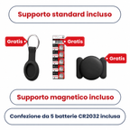Tracker GPS bambini senza costi mensili, autonomia fino a 12 mesi con una sola batteria CR2032.