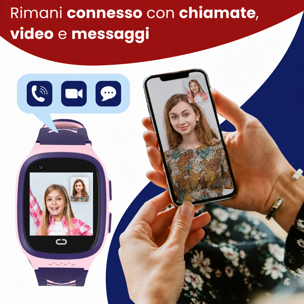 Smartwatch GPS 4G FALIVELLI con allarme rimozione e ascolto ambientale remoto