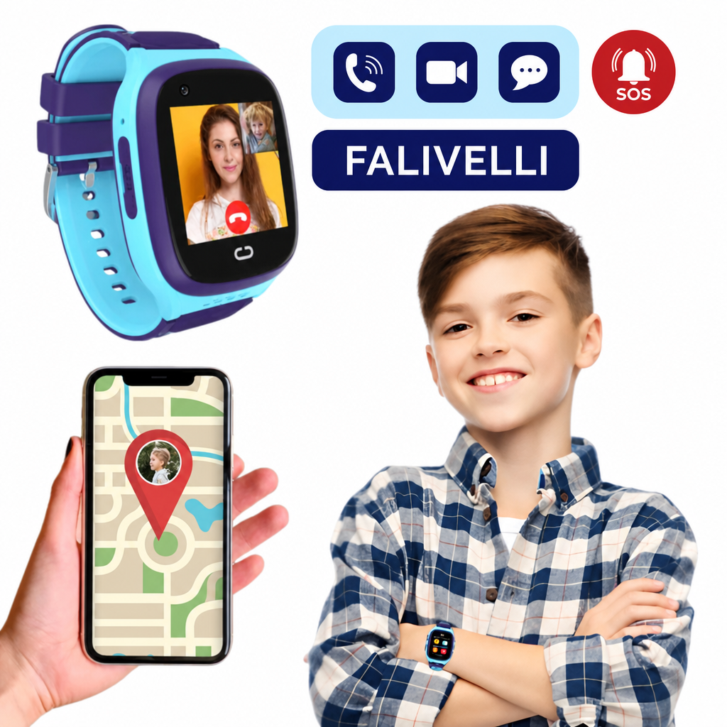 Smartwatch GPS 4G per bambini FALIVELLI con schermo OLED e cinturino colorato in silicone