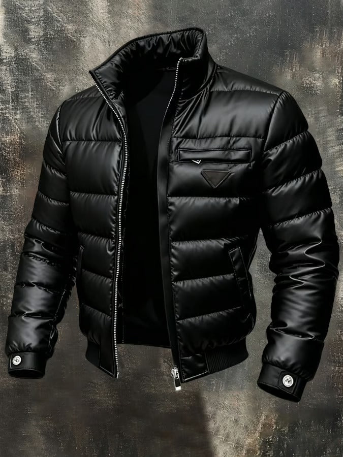 Giacca outdoor retro Ragnar in pelle sintetica nera con design vintage maschile