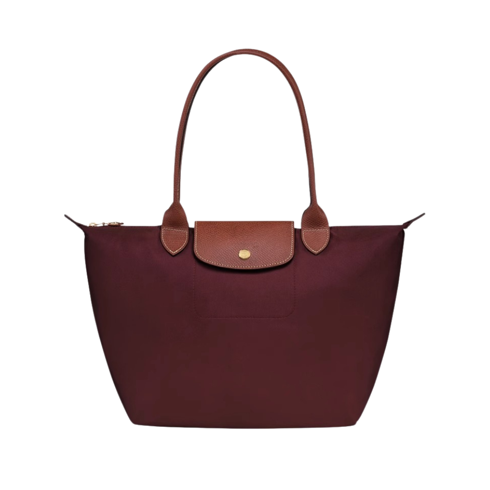 Borsa Longchanp Le Pliage in nylon con dettagli in pelle, vista frontale