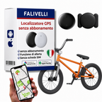 Tracker GPS per bicicletta senza abbonamento compatibile con Apple e Google, design compatto bianco e nero