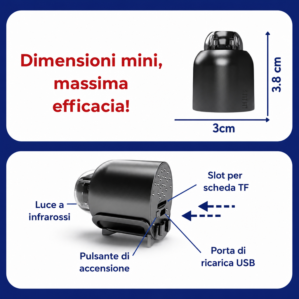 Installazione rapida della microcamera VisionX tramite app mobile su smartphone in soli 3 minuti