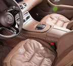 Dettaglio del design ergonomico del cuscino auto Velario con materiale traspirante e imbottitura in schiuma