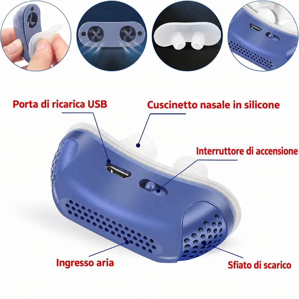 Micro CPAP Portatile Anti-Russamento Apnea del Sonno