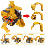 Bambino che gioca con il Master Builder Engineer Set costruendo veicoli colorati