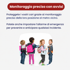 Localizzatore GPS bambini ultra leggero da 10 grammi, facile da portare nello zaino o in tasca.