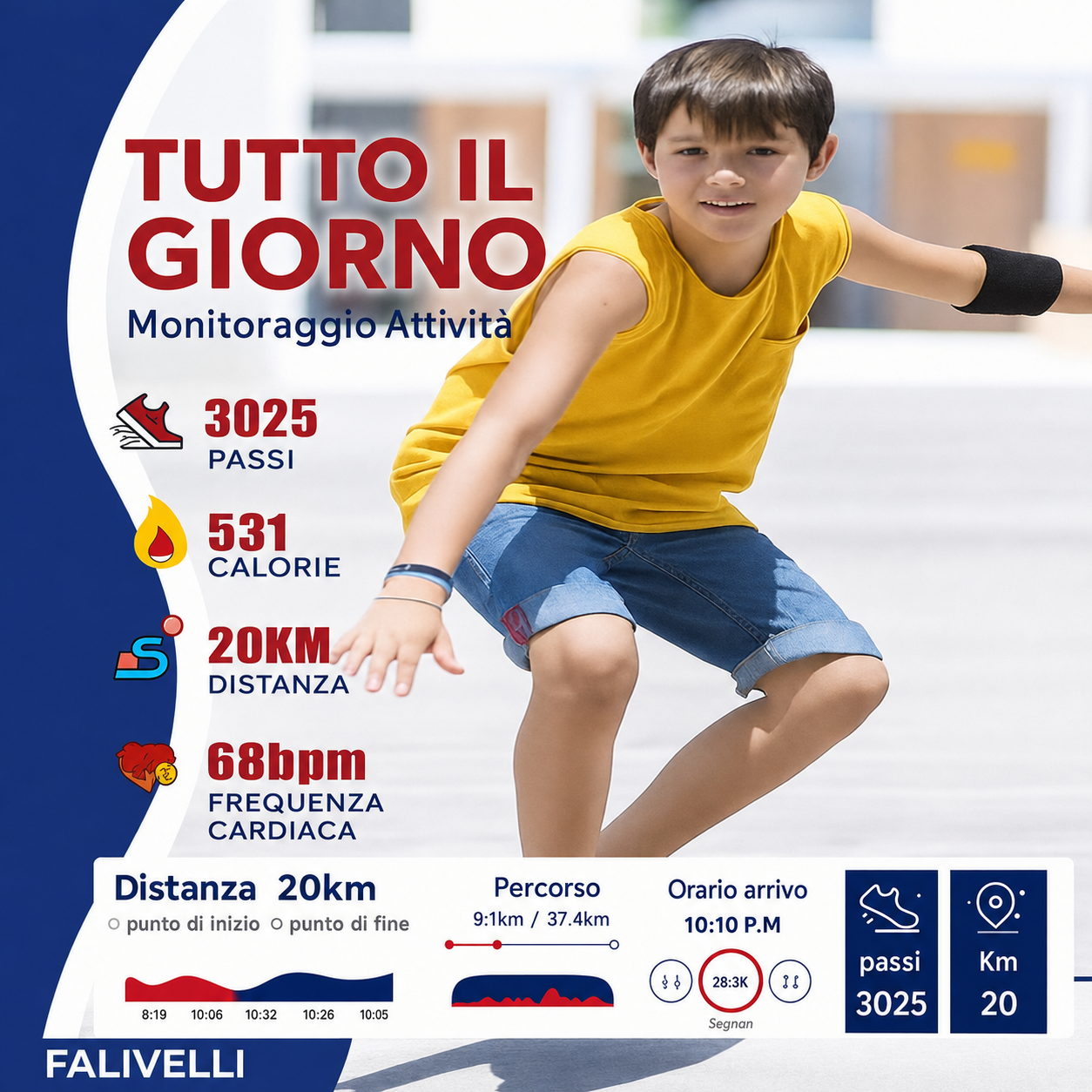 Orologio Fitness GPS per Bambini con cinturino in silicone comodo e resistente