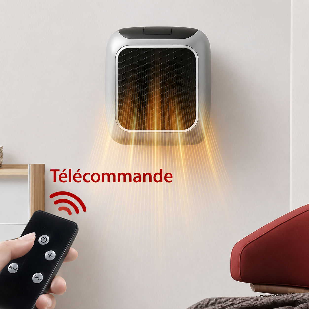 Dettaglio delle dimensioni compatte del termoventilatore FALIVELLI 13,5×12×10 cm con elemento ceramico