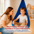 Altalena sensoriale appesa in camera da letto, creando uno spazio tranquillo per bambini con autismo