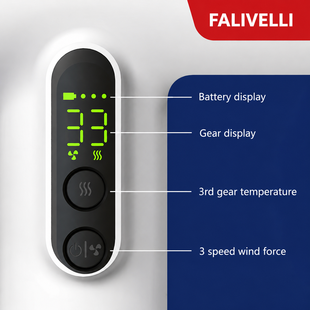Phon portatile FALIVELLI in uso, mostra la libertà di movimento senza cavo e il design ergonomico leggero per asciugatura professionale