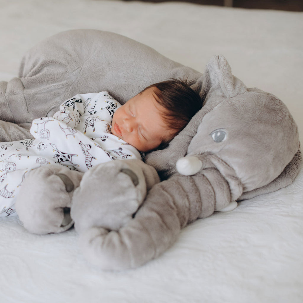 Elefante peluche morbido di dimensioni 60 cm ideale per coccole e relax