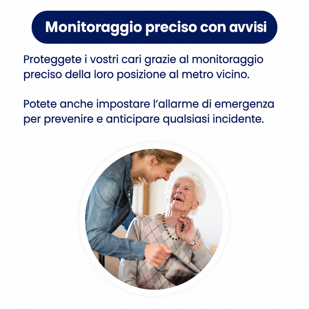 Dettaglio del tracker GPS ultraleggero da 10 grammi, compatto e discreto, facilmente portabile in tasca