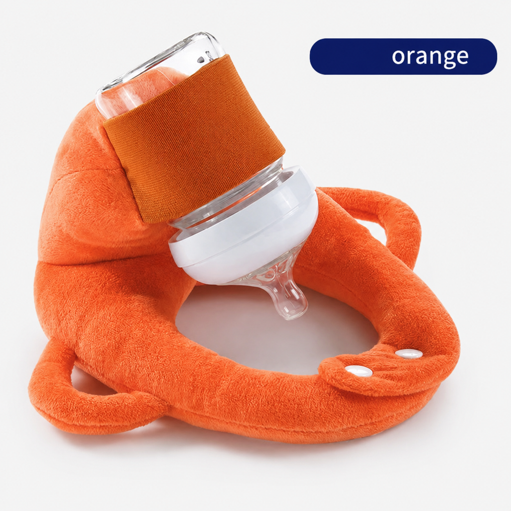 Cuscino ergonomico porta-biberon FALIVELLI in uso con neonato sdraiato