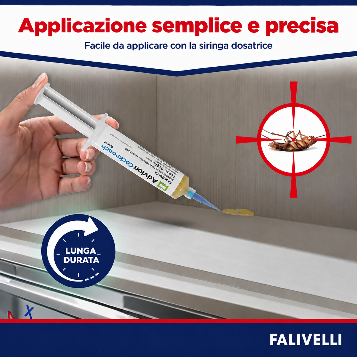Gel esca anti-blatte in siringa per uso domestico