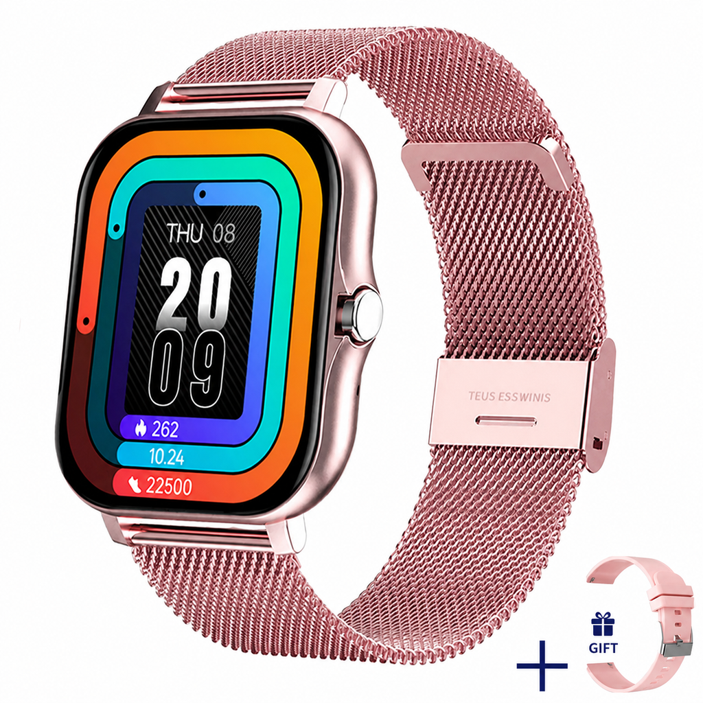 Design sottile dell'orologio intelligente femminile con display touchscreen