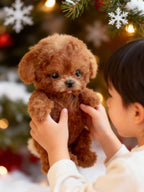 Nicoo robot puppy marrone in movimento che cammina mostrando le funzioni motorizzate