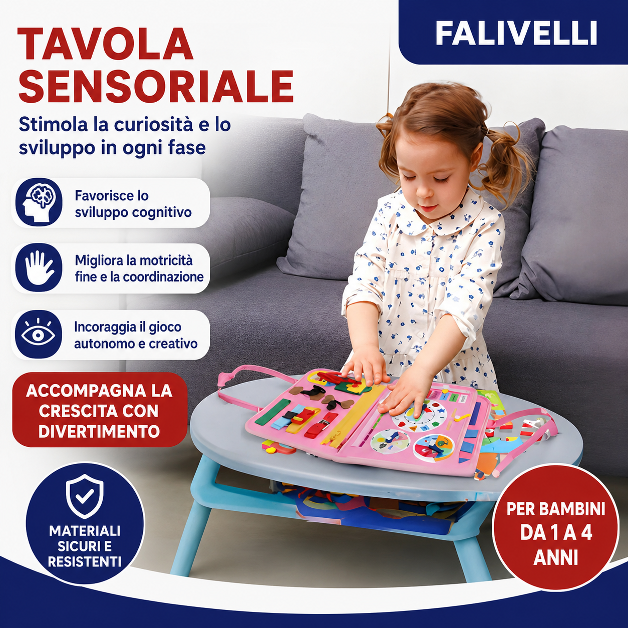 Pannello Montessori portatile ideale per viaggiare con bambini