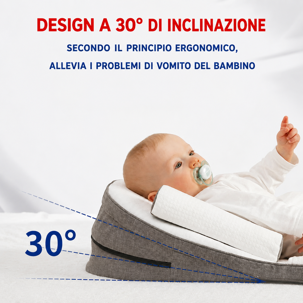 Supporto inclinato per neonati utilizzabile anche durante la gravidanza