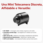 Dimensioni compatte della telecamera spia VisionX nascosta accanto a una moneta per confronto