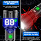 Accessori inclusi con torcia tattica FALIVELLI: custodia, cavo Type-C, batteria e adattatori