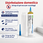 Gel esca anti-blatte in siringa per uso domestico