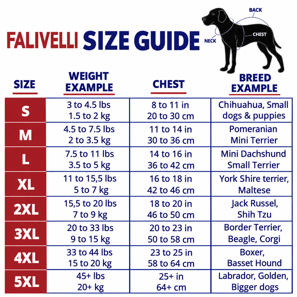 Guida alle taglie del cappotto invernale per cani di tutte le razze
