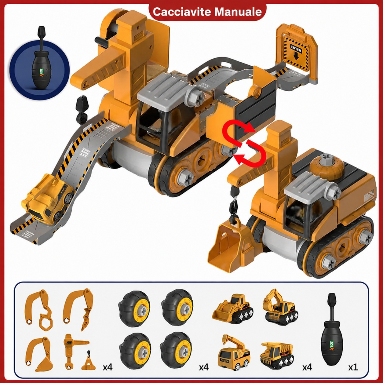 Master Builder Engineer Set – Giochi di Costruzione Montessori per Principianti – Set tipo Meccano