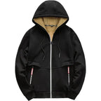 Felpa TOMMY con cappuccio e zip in pile bianca, dettaglio tasche