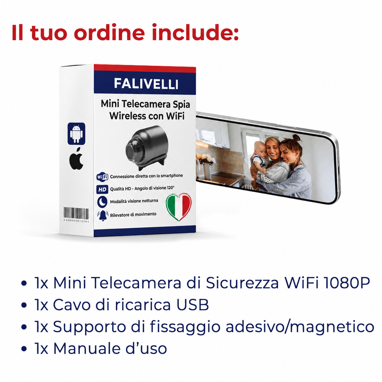 Microcamera WiFi VisionX resistente all'acqua installata all'esterno per sorveglianza domestica